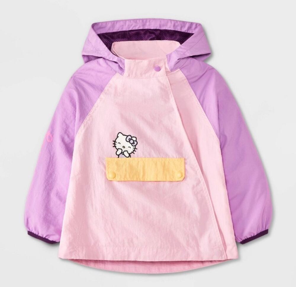 Hello‎ Kitty Toddler Girls Windbreaker Anorak Jacket Pink Size 2T Hooded NWT